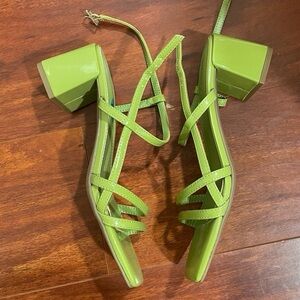 Marc Fisher Lime Green Strappy Heels
